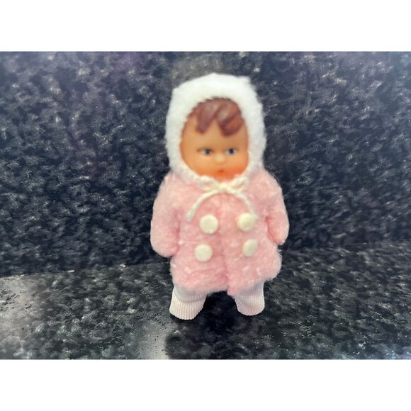 Vtg Miniature Baby Doll Pink White Coat Hat Costume Original Tag & Box Germany - Picture 4 of 8